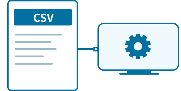 CSVを出力して業務システムへ連携するイメージ